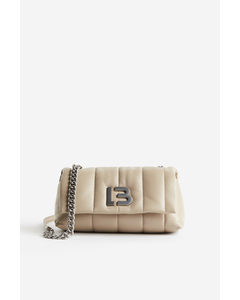 Leather Flap Bag Taupe