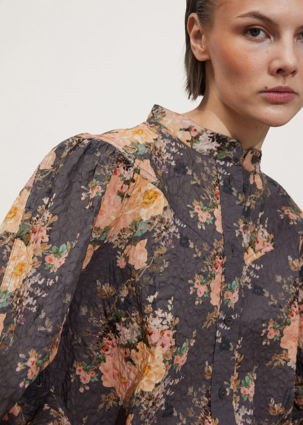 & Other Stories Collared Blouse Pink Florals