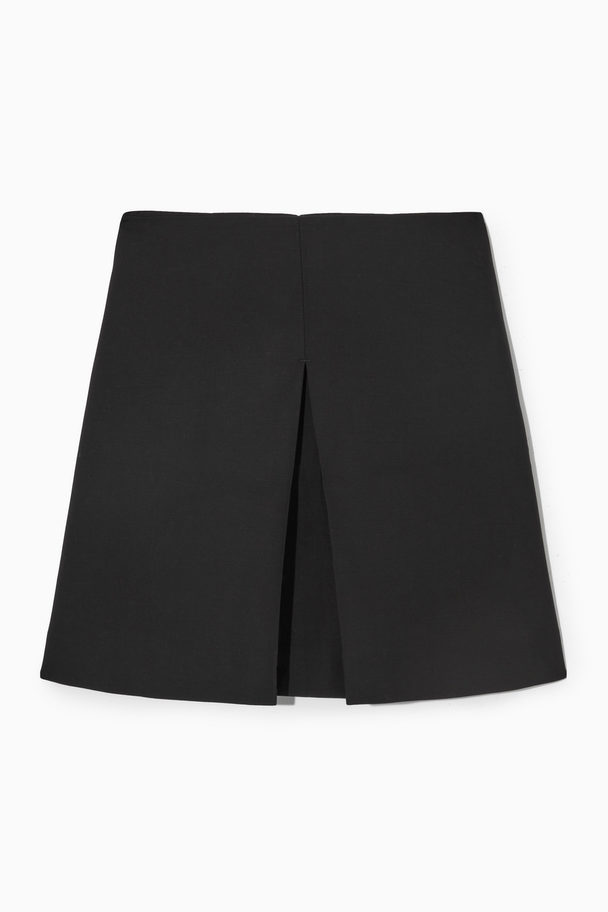 COS Pleated Wool Mini Skirt Black
