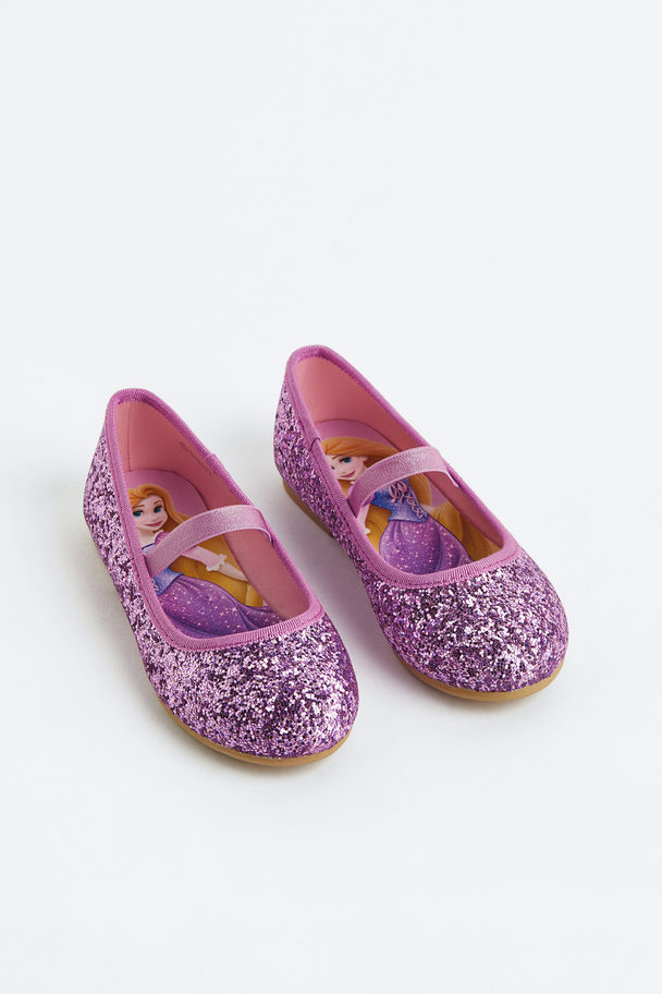 H&M Glitterende Ballerina's Paars/rapunzel