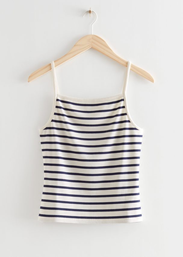 & Other Stories Strappy Top Blue/white Stripes
