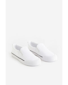 Canvas Slip-on Sneakers Wit