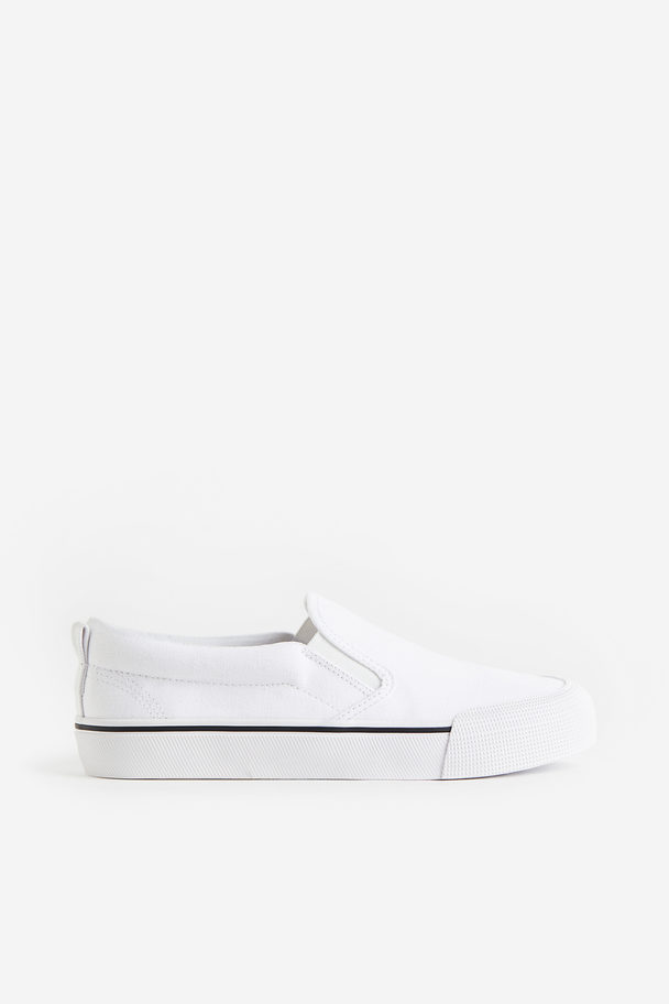 H&M Canvas Slip-on Sneakers Wit