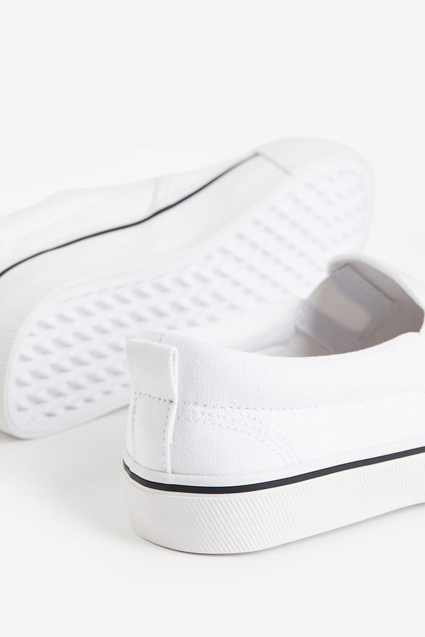 H&M Canvas Slip-on Sneakers Wit