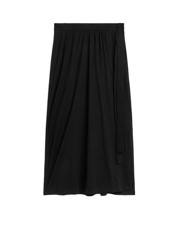 ARKET Jersey Wrap Skirt Black