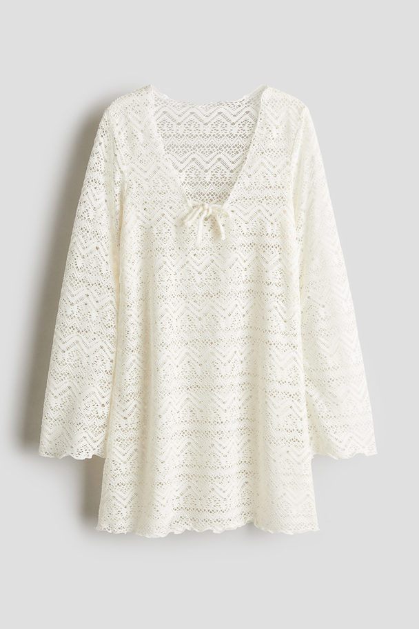 H&M Crochet-look Beach Dress White