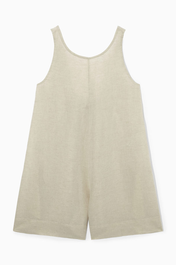 COS Relaxed-fit Linen-blend Playsuit Beige