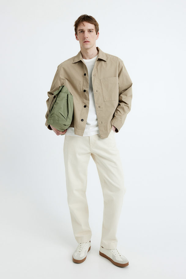 H&M Twill-Overshirt in Loose Fit Beige