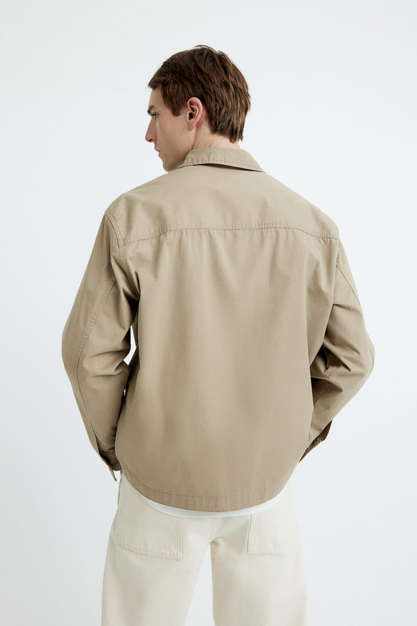 H&M Twill-Overshirt in Loose Fit Beige