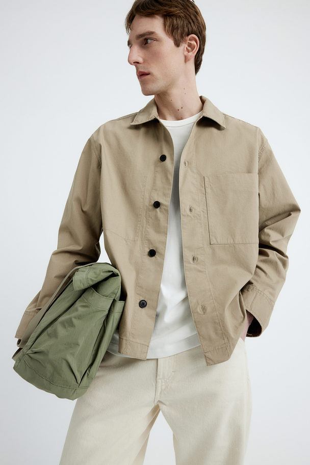 H&M Twill-Overshirt in Loose Fit Beige