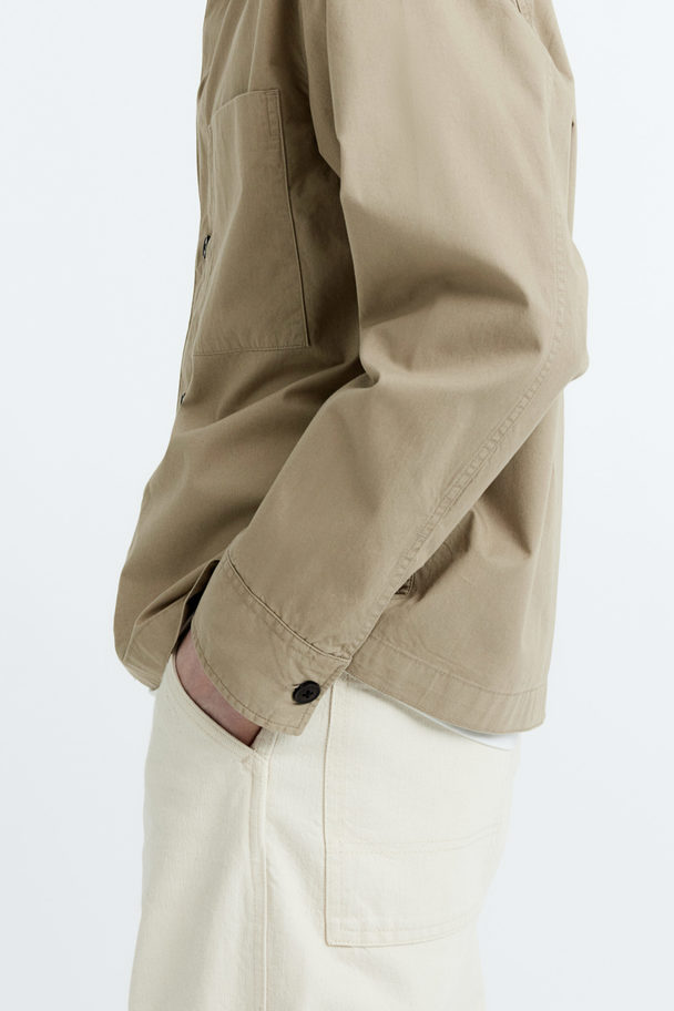 H&M Twill-Overshirt in Loose Fit Beige