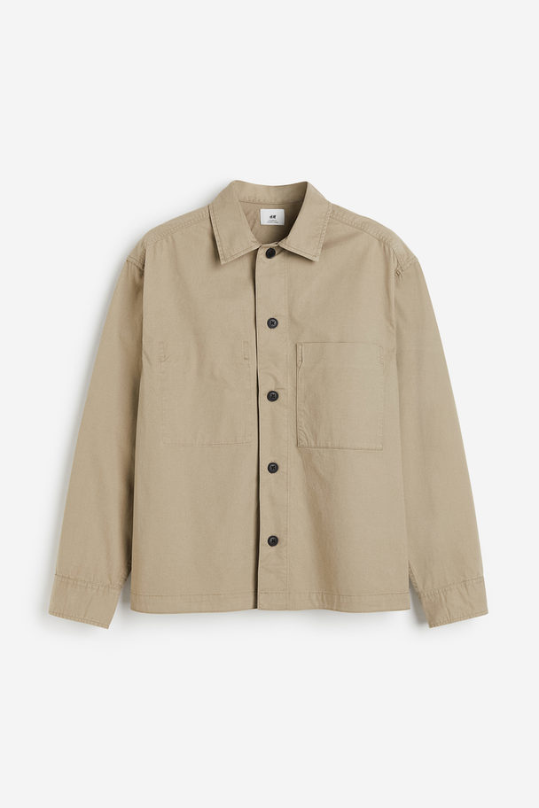 H&M Twill-Overshirt in Loose Fit Beige