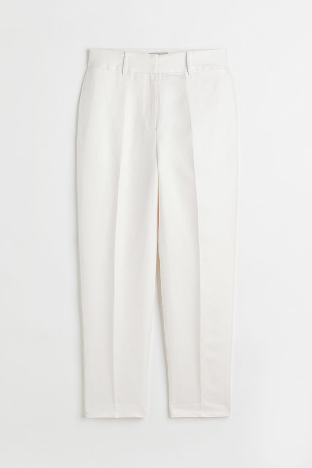 H&M Elegante Hose aus Leinenmischung Weiß
