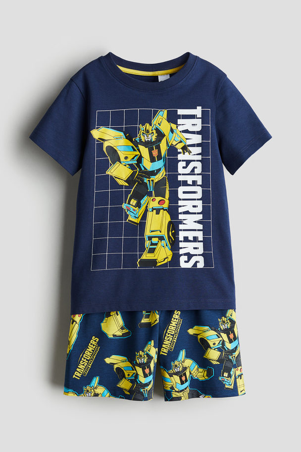 H&M Pyjamas Med Trykk Mørk Blå/transformers