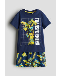 Bedruckter Pyjama Dunkelblau/Transformers