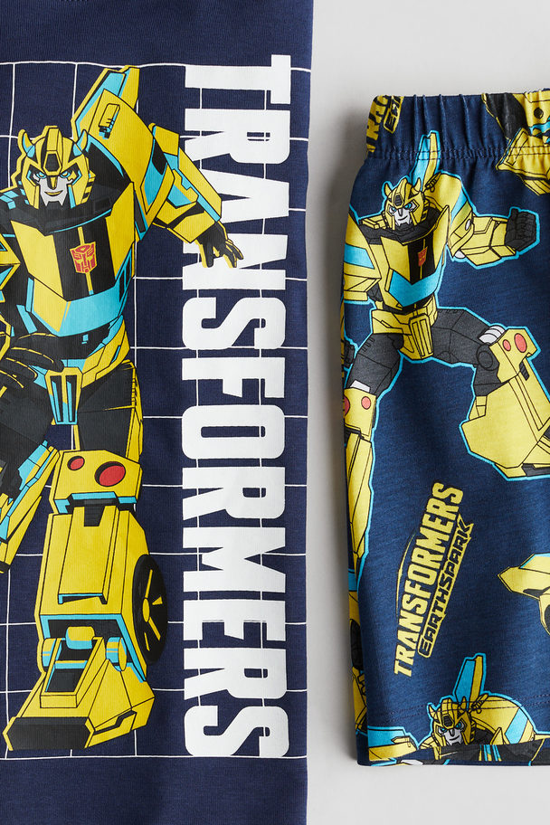 H&M Pyjamas Med Trykk Mørk Blå/transformers