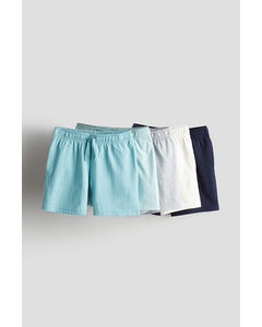 5er-Pack Shorts aus Baumwolljersey Helltürkis/Marineblau