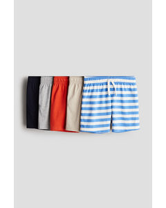 5er-Pack Shorts aus Baumwolljersey Blau/Gestreift