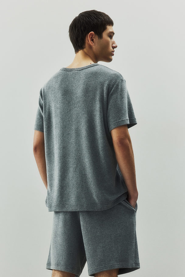 H&M Pyjama T-shirt And Shorts Grey Marl