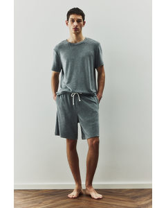 Pyjama T-shirt And Shorts Grey Marl