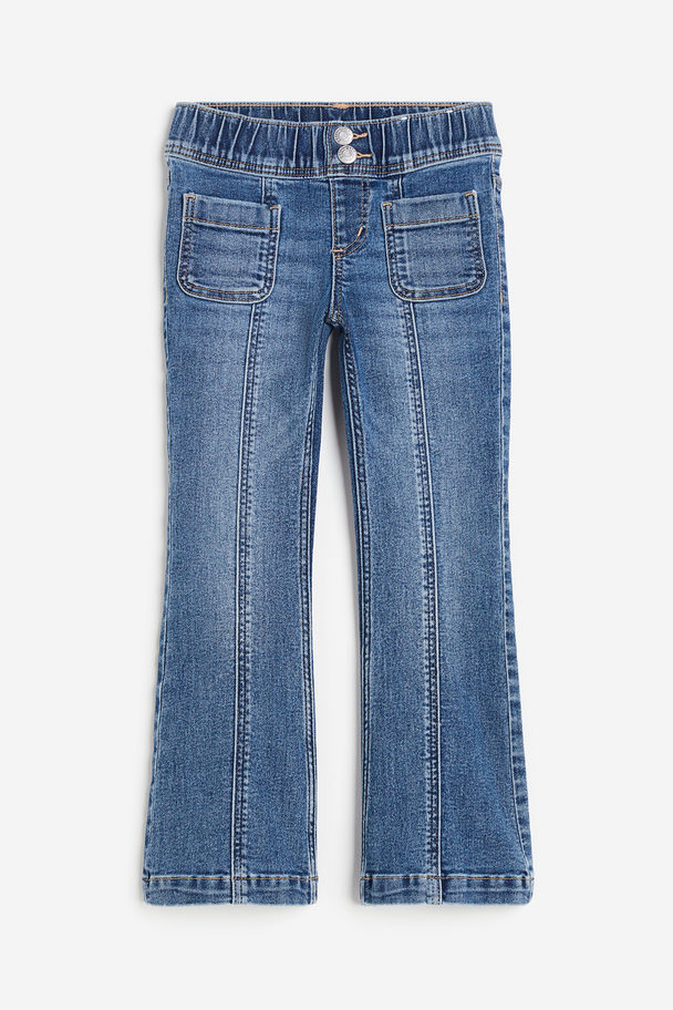 H&M Superstretch Flared Leg Jeans Denimblau