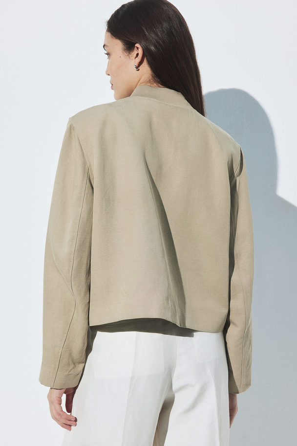 H&M Pilotenjacke aus Leinenmix Beige