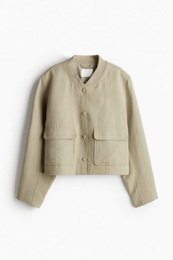 H&M Pilotenjacke aus Leinenmix Beige