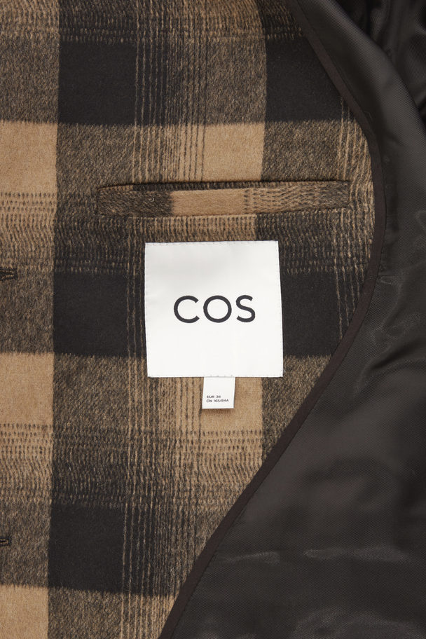 COS Oversized Wool Blazer Brown / Black / Checked