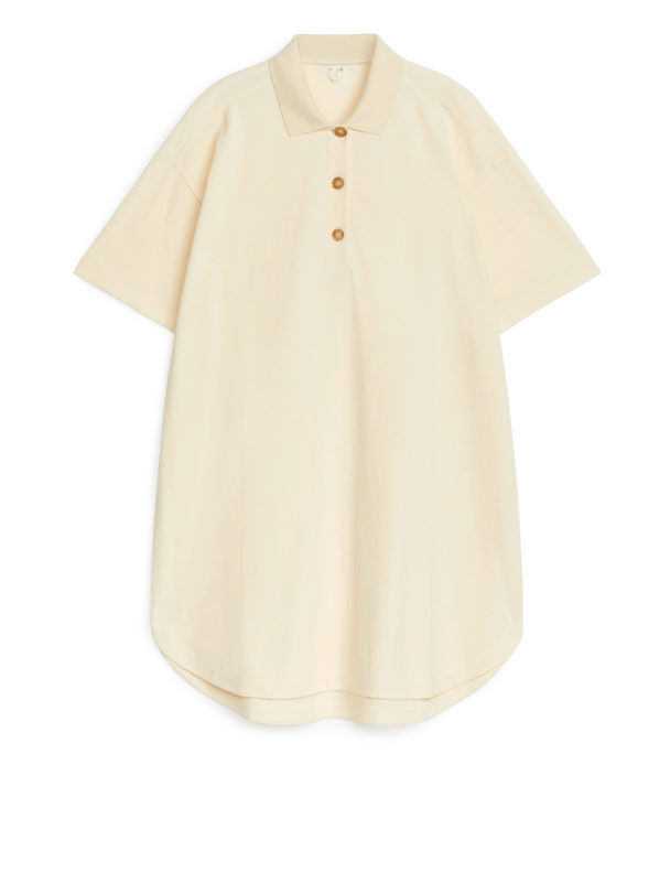 ARKET Piqué Polo Dress Pale Yellow