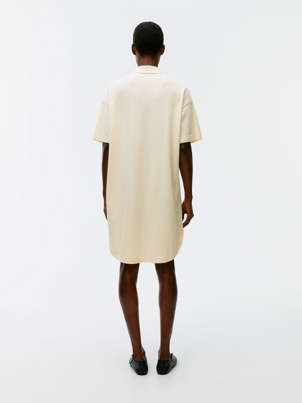 ARKET Piqué Polo Dress Pale Yellow