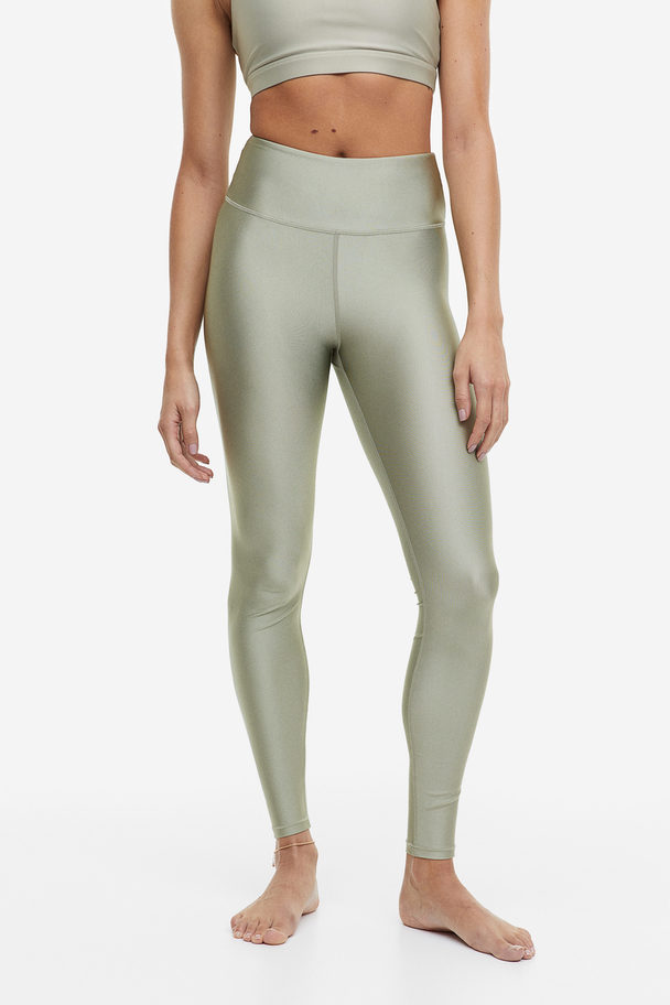 DryMove™ Seamless Sports tights - Khaki green - Ladies