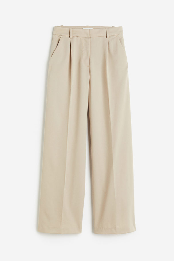 H&M Wijde Broek Lichtbeige