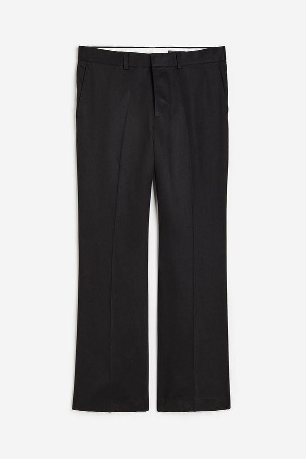 H&M Regular Fit Flared Lyocell Trousers Black