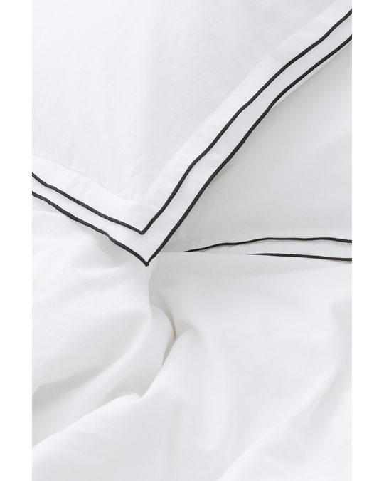 H&M HOME Linen-blend Double/king Duvet Cover Set White