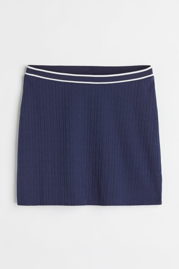 H&M Short Skirt Dark Blue