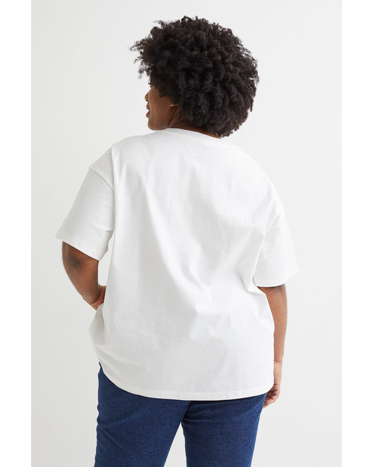 H&M H&m+ Printed T-shirt White