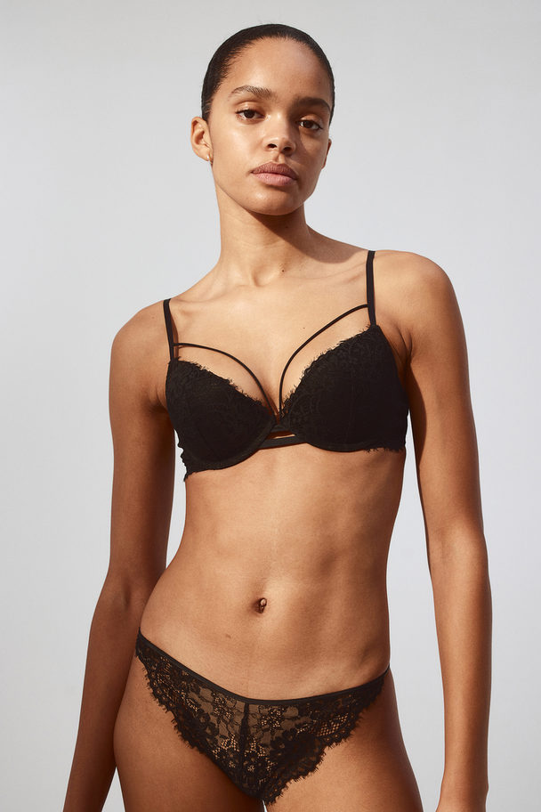 H&M Super-Pushup-BH aus Spitze Schwarz