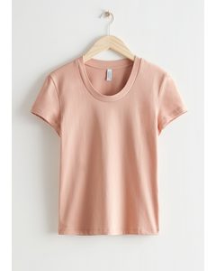 Fitted T-shirt Beige