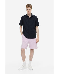 Relaxed Fit Linen-blend Shorts Light Purple