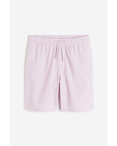 Relaxed Fit Linen-blend Shorts Light Purple