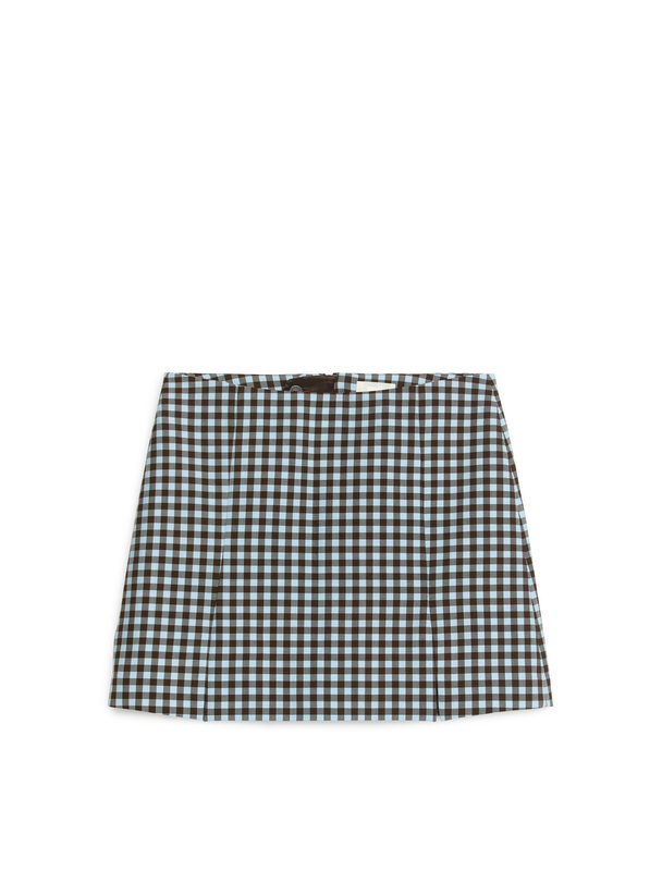ARKET Mini Wool Blend Skirt Brown/white