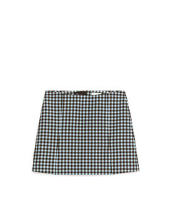 Mini Wool Blend Skirt Brown/white