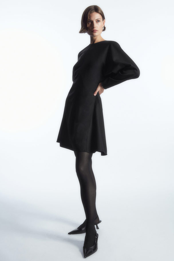 COS Sculpted Wool-blend Mini Dress Black