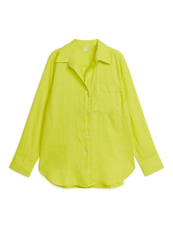ARKET Linen Shirt Neon Yellow