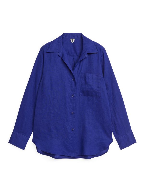 ARKET Linen Shirt Bright Blue