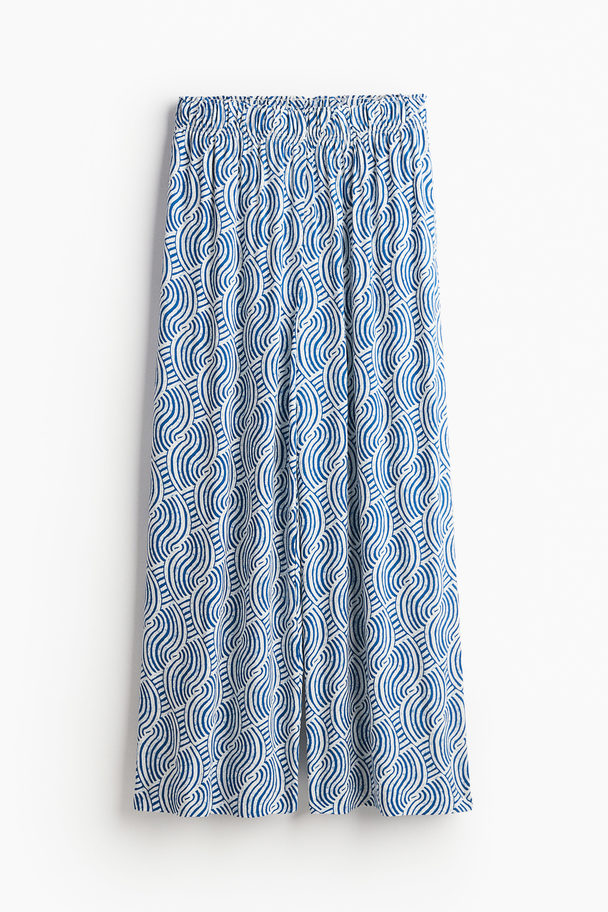 H&M Kort Pull On-bukse Blå/mønstret