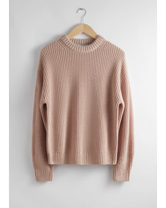 Ribbed Knit Jumper Dusty Pink