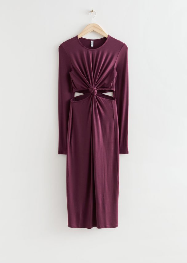 & Other Stories Nauwsluitende Midi-jurk Met Cutout Rood