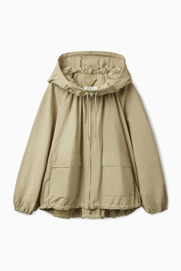 COS Relaxed-fit Short Parka Light Beige
