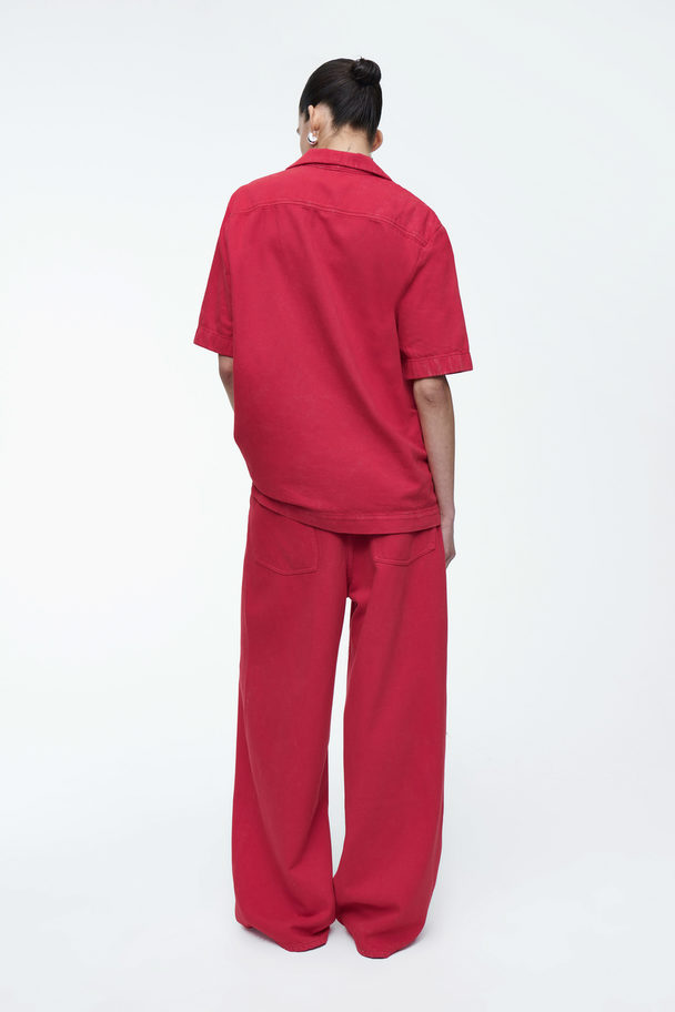 COS Garment-dyed Resort Shirt Red